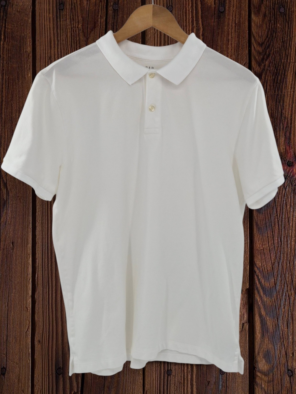 GAP White Stretch Pique Polo Shirt Mens L Golf Preppy Quiet Luxury Old Money Top - Picture 2 of 8